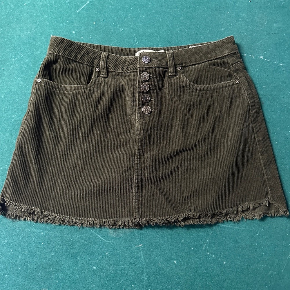 Indigo Rein Green A-Line Mini Skirt